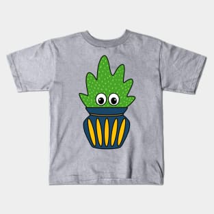 Cute Cactus Design #285: Meaty Succulent In Cute Jar Planter Kids T-Shirt